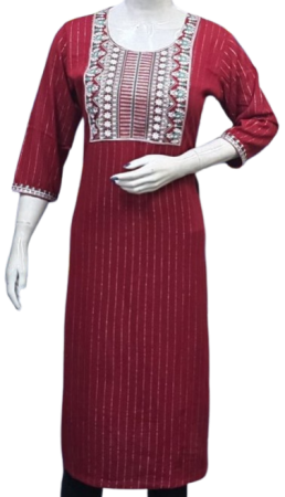 ONV026 Big Embroidery with Lining Kurti