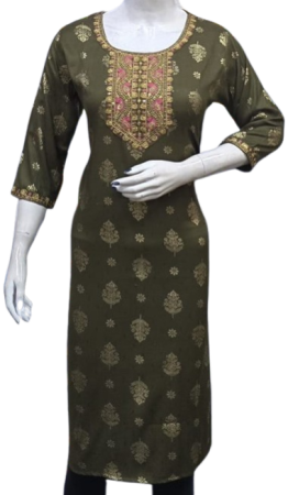 ONV084 Dobby Embroidery Kurti