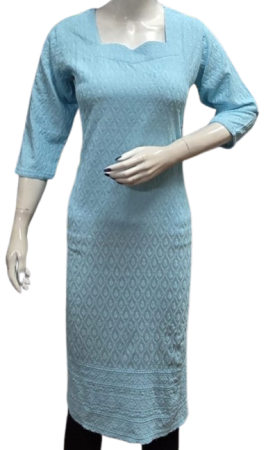 ONV0174 Chikankari Side Open Kurti