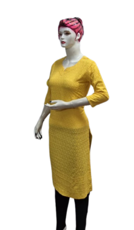 ONV0181 Chikankari Side Open Kurti