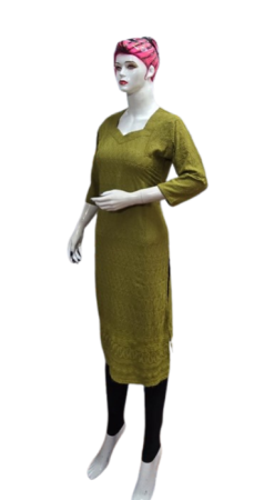 ONV0192 Chikankari Side Open Kurti