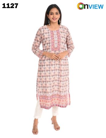 ONV1127 COTTON CHIKANKARI WORK WITH DIGITAL PRINT