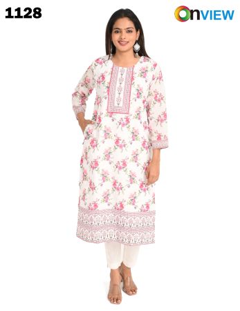 ONV1128 COTTON CHIKANKARI WORK WITH DIGITAL PRINT