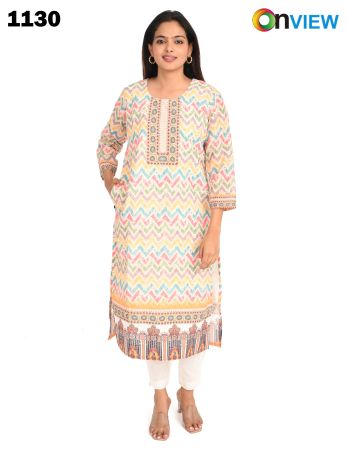 ONV1130 COTTON CHIKANKARI WORK WITH DIGITAL PRINT