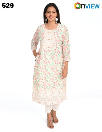 ONV529 COTTON CHIKANKARI WORK WITH DIGITAL PRINT