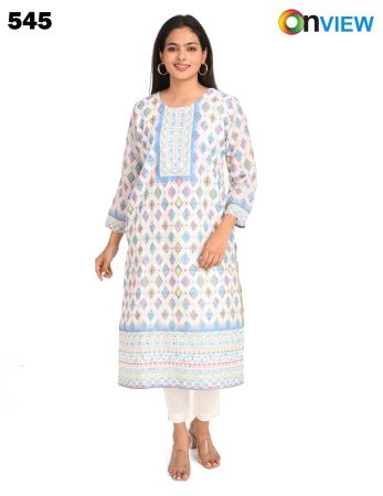 ONV545 COTTON CHIKANKARI WORK WITH DIGITAL PRINT