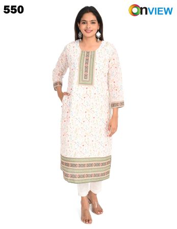 ONV550 COTTON CHIKANKARI WORK WITH DIGITAL PRINT