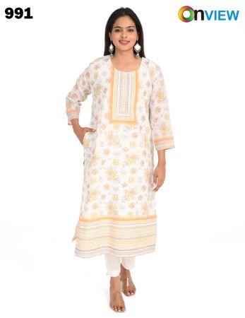 ONV991 COTTON CHIKANKARI WORK WITH DIGITAL PRINT