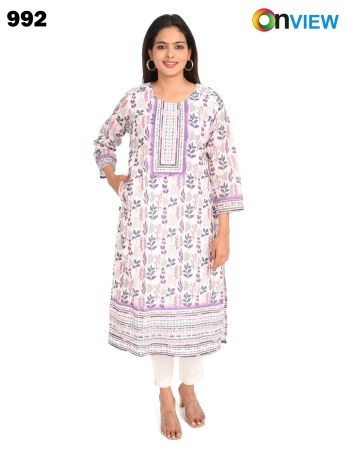 ONV992 COTTON CHIKANKARI WORK WITH DIGITAL PRINT