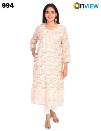ONV994 COTTON CHIKANKARI WORK WITH DIGITAL PRINT